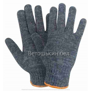 изображение перчаток х/б без ПВХ точки 7 нитей 7,5 класса вязки серого цвета