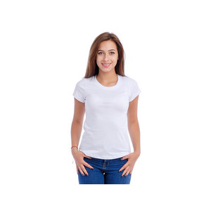 изображение футболки женской 100% х/б белого цвета
