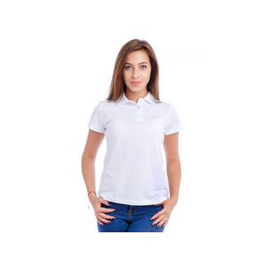 изображение женской рубашки поло белого цвета