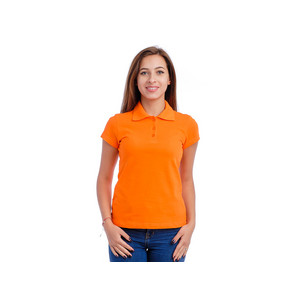 изображение женской рубашки поло оранжевого цвета